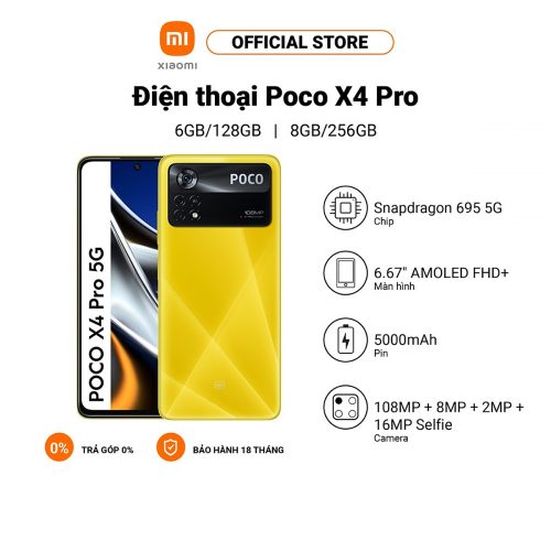 Điện thoại Xiaomi POCO X4 Pro 5G 6+128GB/8+256GB | Snapdragon 695G | Sạc nhanh 67W - Hàng chính hãng